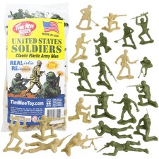 Plastic Army Men OD Green vs Tan 100pc Toy Soldier Figures Made in USA