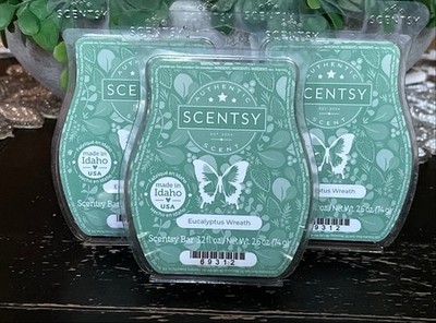Scentsy Eucalyptus Wreath Lot Of 3 Wax Bars New Scent
