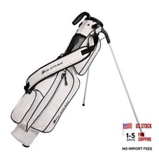 Pitch 'N Putt Elite Synthetic Leather Sunday Golf Bag with Stand White/Black