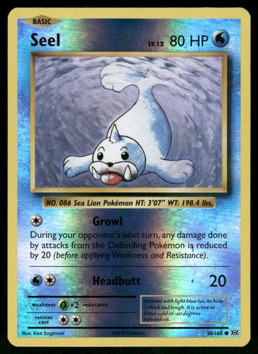 Seel 28/108 Common Reverse Holo NM Pokemon XY - Evolutions - Picture 1 of 2