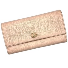 Gucci Beige Leather Interlocking G / GG Continental Wallet Authentic