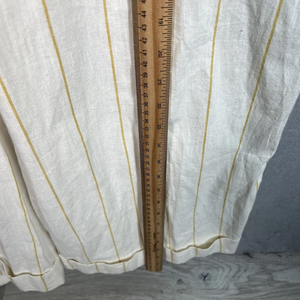 ¡NUEVO CON ETIQUETAS! Mono Mango para mujer grande a rayas mezcla de lino beige y blanco Foto 4 de 4