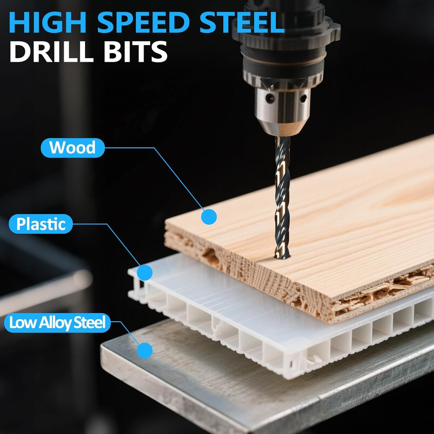 29Pcs Drill Bits High Speed Steel Carbide Twist Drill Bit Set for ...