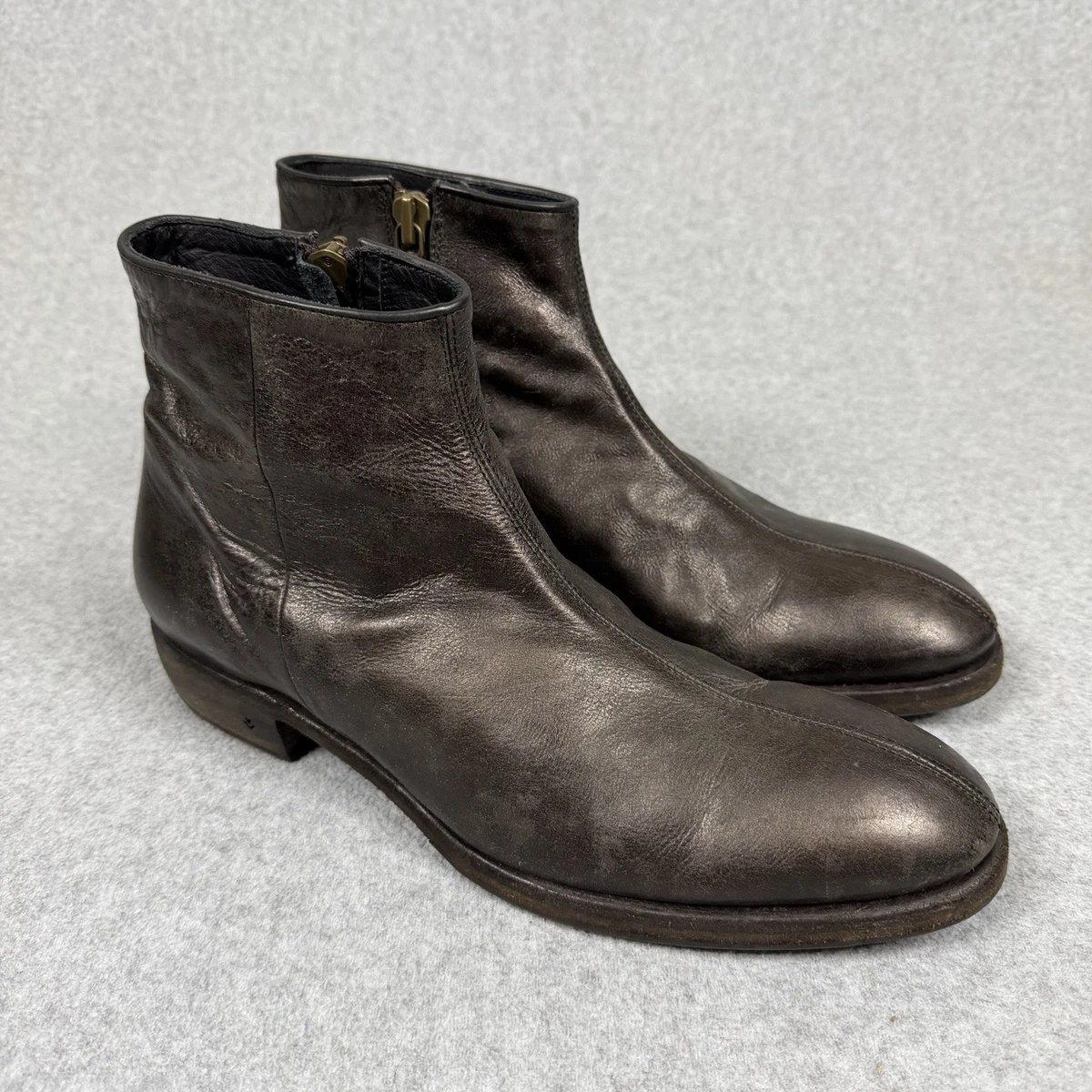 John Varvatos Mercer Boots Mens 7.5 Black Leather Side Zip Made in Italy Rocker John Varvatos Men main image 3