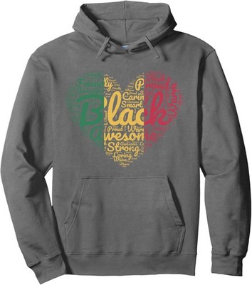 Valentines Day Juneteenth - Black History Proud Heart Unisex Hooded Sweatshirt