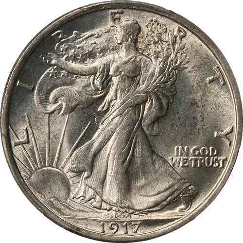 1917-P Walking Liberty Half PCGS MS64 Great Eye Appeal Nice Strike