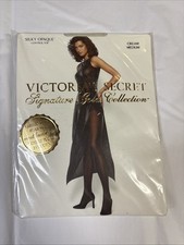 Victoria's Secret Signature Gold Collection Silky Opaque Stockings Cream Medium
