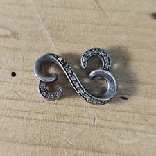 Vintage 925 Sterling Silver Infinity Heart Slide Pendant 2.8g O838