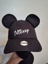 Disney Mickey Mouse Black Adjustable Snapback Baseball Cap Hat with Ears Adult