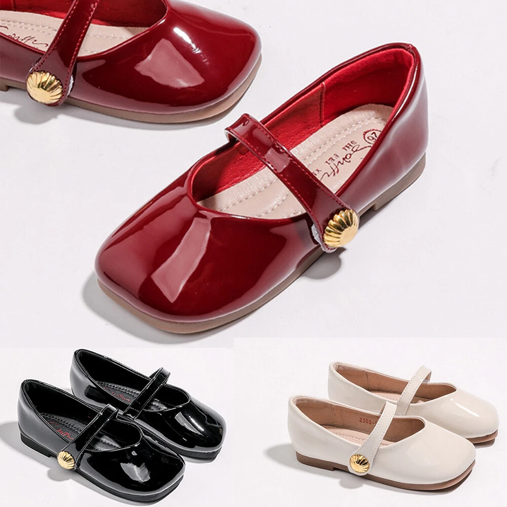 CONVERSE Scarpe singole piatte in pelle verniciata PU Mary Jane Princess bambina