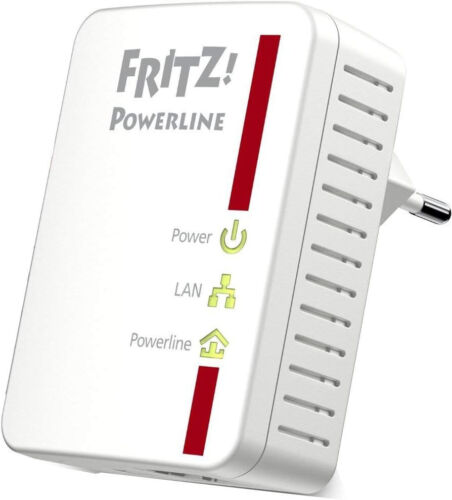 AVM FRITZ Powerline 510e Steckdosen Netzwerk LAN 500Mbps Adapter Powerlan dlan - 第 1/3 張圖片