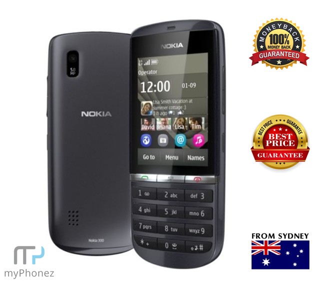 Nokia Asha 300 3g 5mp 1ghz Grey Smart Phone Unlocked Senior Cheap