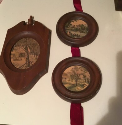  Vintage Art Wood  Frame City Country White Picket Fence House Home 10x5& 