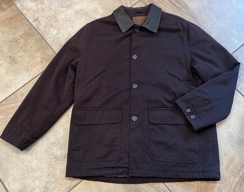 GH Bass & Co Jacket Mens XL Brown flannel Lined Utility Chore Field Coat