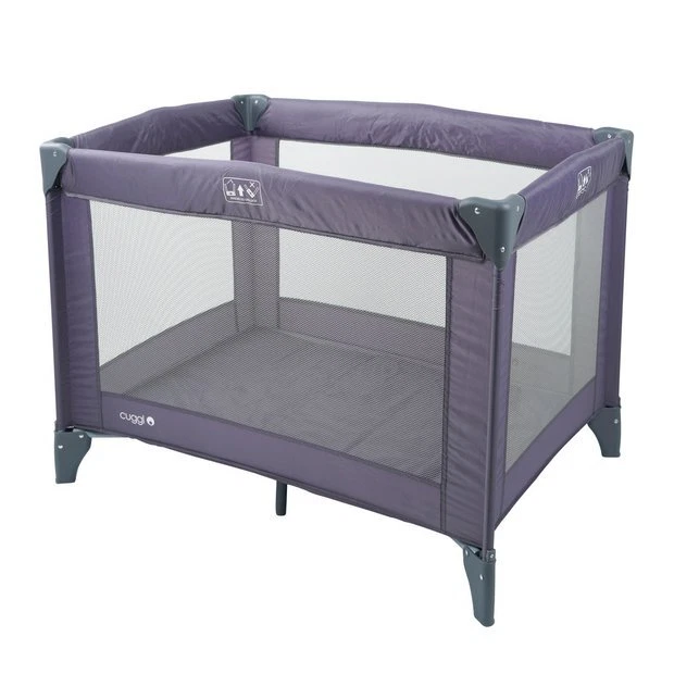 Cuggl Travel Cot In Dark Grey With Travel Bag