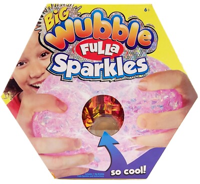 Big Wubble Fulla Sparkles Toy, Sqeeze, Squish & Squash It. Boys & Girls, Ages 6+
