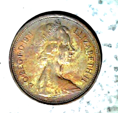 1971 2 New Pence Coin ELIZABETH II D G REG F D RARE First Edition