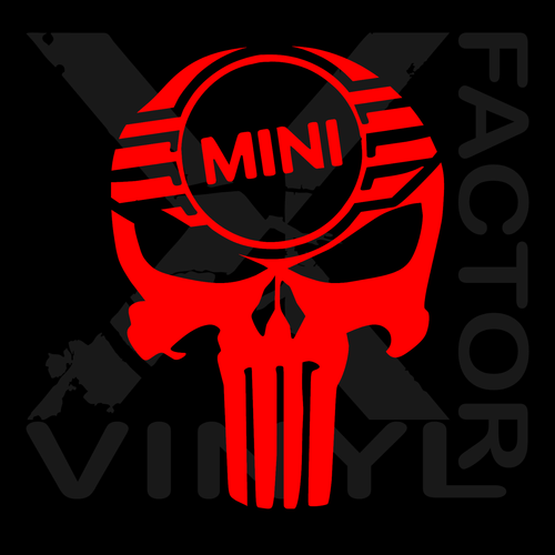 Mini Punishment Skull Vinyl Decal Cooper Clubman 14 colors 3 size John Works - Picture 18 of 26