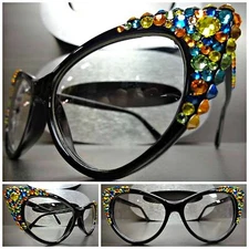 Classy Elegant Vintage Retro CAT EYE Style Clear Lens EYE GLASSES Frame Handmade