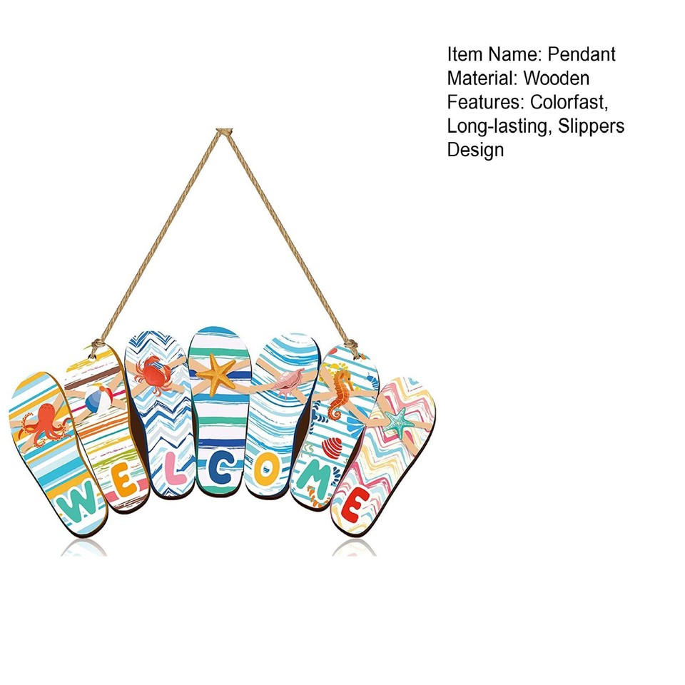 Hanging Plaque Eyecatching Home Decor Wooden Summer Flip Flop Door