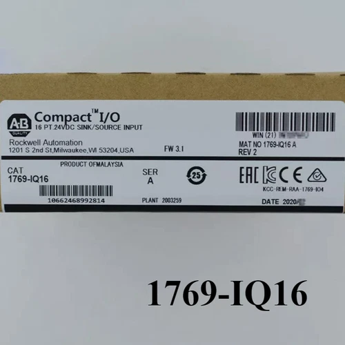1769IQ16 1X New Allen Bradley 1769-IQ16 CompactLogix 16 Pt 24VDC D/I Module