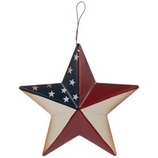 American Flag Star 4th of July Metal Ornament