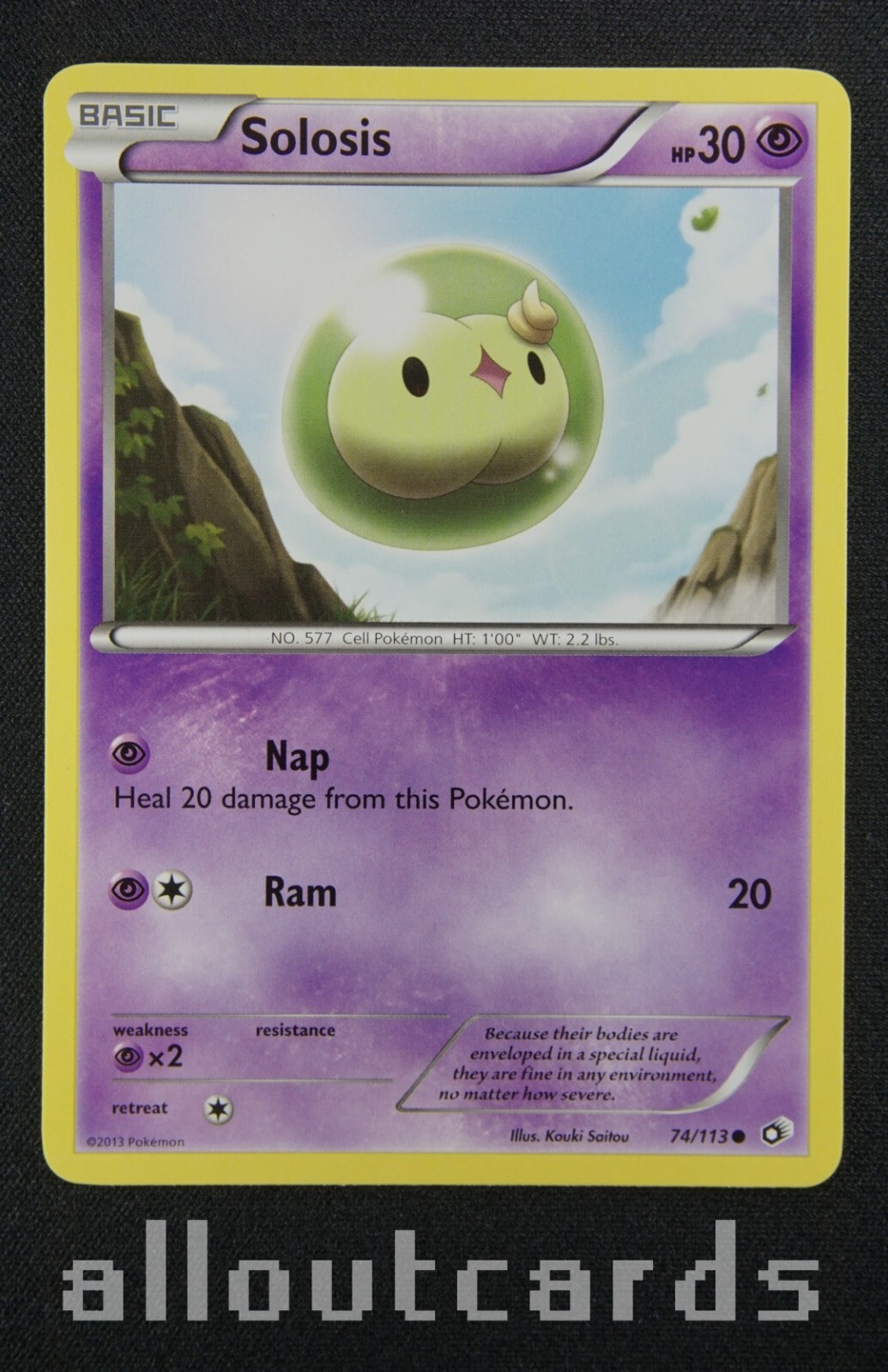 2013 Pokémon Black & White Legendary Treasures Solosis 74/113 NM/M