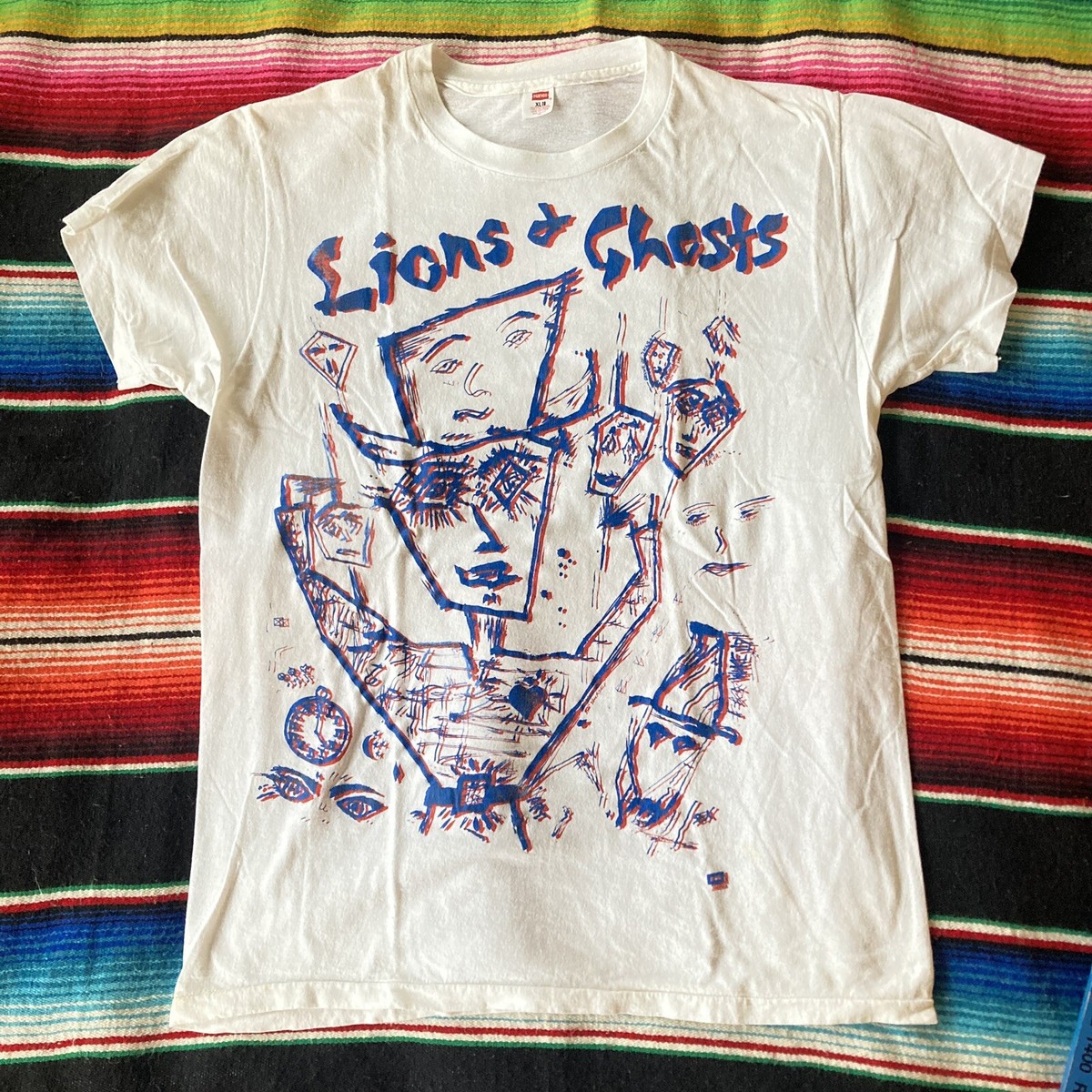 Lions & Ghosts Vintage Hanes XL Shirt Made In USA Single Stitch