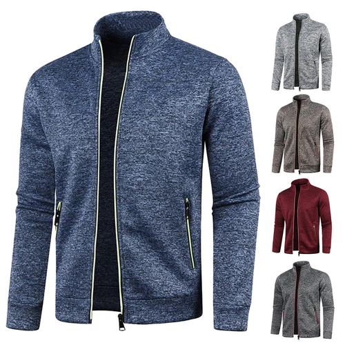 Para Hombres Tejido Cremallera Suéter Cárdigan Jersey Prendas para el torso Sudadera Chaqueta Abrigo Prendas de abrigo Reino Unido - Imagen 3 de 30