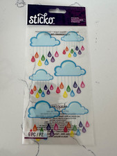 Sticko Autocollant Rainbow Clouds  Multi Color Drops Scrapbooking Crafts Art