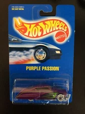 VINTAGE 1991 HOT WHEELS PURPLE PASSION #87 GREEN STRIPES NIP