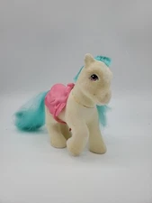 My Little Pony G1 So Soft Ponies CUPCAKE Teal Blue Mane Flocked All Over Vintage