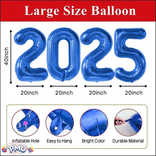 PMU New Year's Eve Party "2025" 16 & 40 in Number Mylar Balloons (4/pkg) Pkg/1 - Picture 18 of 73