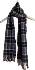 The Classic Vintage Check Scarf for Women - Pewter Gray