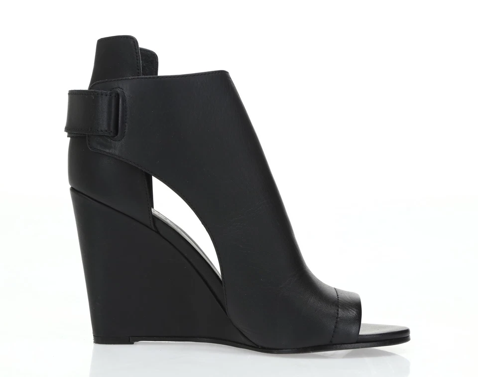 Mujer VINCE. Katia correa de tobillo de cuero negro cuñas talla. 6 Foto 3 de 4