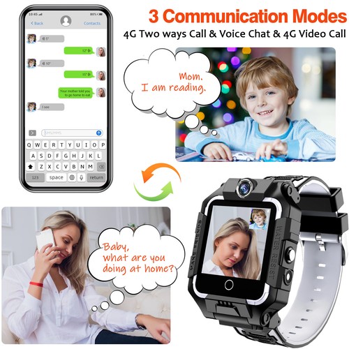 Reloj inteligente para niños 4G doble cámara 360° giratorio videollamada SOS GPS LBS antipérdida - Imagen 24 de 59