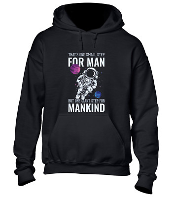 THAT'S ONE SMALL STEP FOR MAN HOODY HOODIE COOL SPACE ASTRONAUT MOON TOP