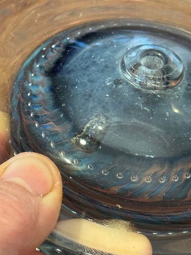Vtg Hand Blown Blue Studio Art Glass Perfume Bottle w/ Stopper - Picture 5 of 10