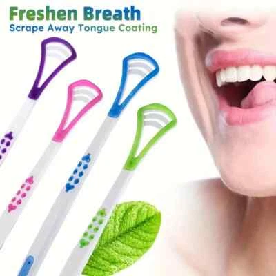 DENTAL AESTHETICS 2xTongue Scraper~Oral Dental Care, Plastic Tongue Cleaner Removes Bad Breath Uk