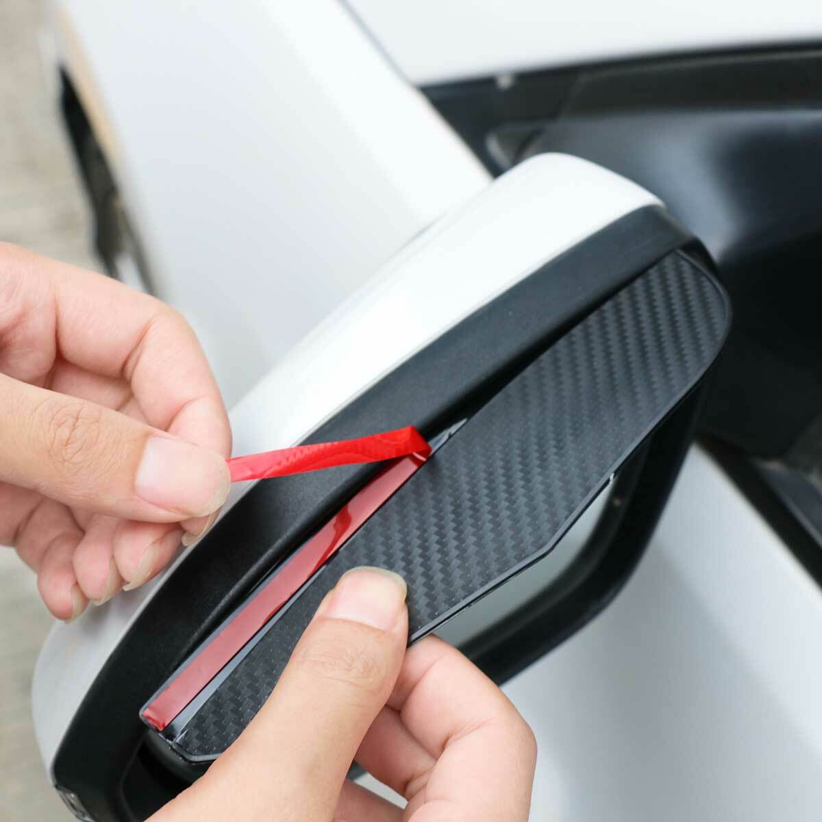 2-Pack Carbon Fiber Look Side Mirror Rain Visors For SUVs & Cars – Universal Fit