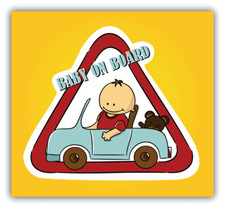 Baby On Board Little Driver Funny Warning Sign Car Bumper Sticker Decal