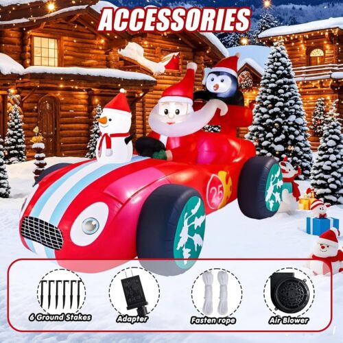 8 Fuß Weihnachten Santa Monster Truck Aufblasbar Outdoor Dekorationen Aufblasbar Sant... - Bild 3 von 7