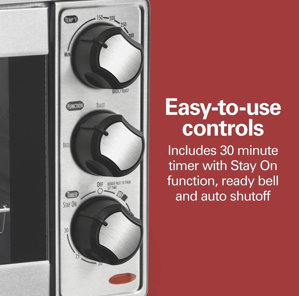 Hamilton Beach Countertop Toaster Oven & Pizza Maker Large, Stainless