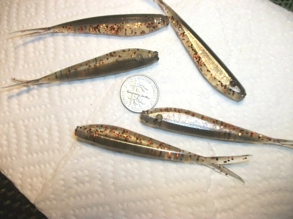 60-3" бас-краппи-уолли гольян личинки-джиги-drop shot-stinger-split tails-flukes - Изображение 3 из 4