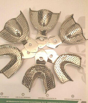 Abdrucklöffel(L, M, S) Impression Trays 6ER SET Perforated Solid Full Denture CE