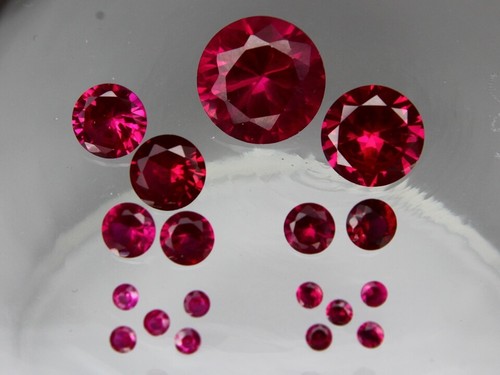 Lab Created Ruby AAA 2mm to 14mm Synthetic Loose Gemstone Colours Red & Dark Red - Picture 7 of 92