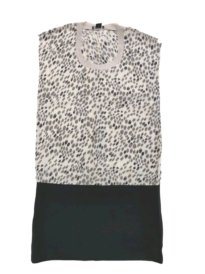 Theory Womens silk sleeveless printed pattern leopard Dress Size 0 NWOT