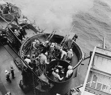 WW2 Photo WWII US Navy Battleship West Virgina AA Guns 1944  World War Two/ 7140