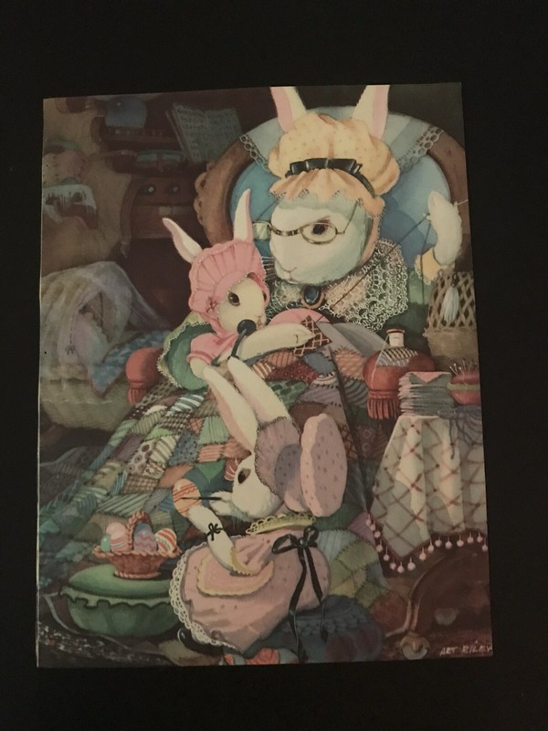 Vintage Whimsical 1950s “Easter Bunnies” Art Print by Disney Legend Art Riley