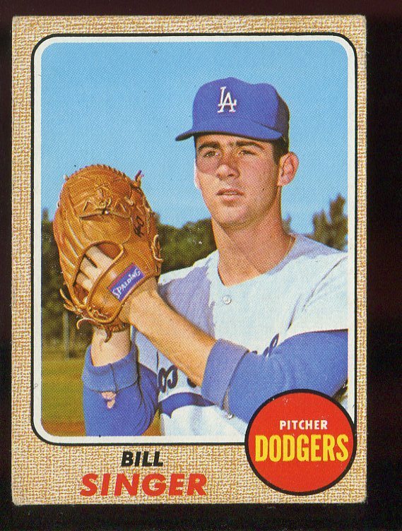 Baseball Card 1968 Topps # 249 Bill Singer Los Angeles Dodgers VG - G